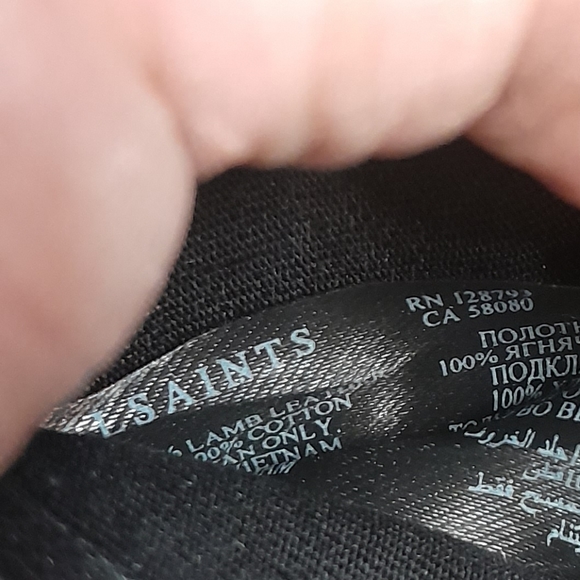 💯 lamb leather nwt All saints club coin purse blue (marine)with whipstitch! - Picture 2 of 6